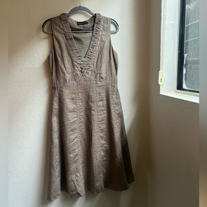 David Lawrence Linen Taupe Dress
